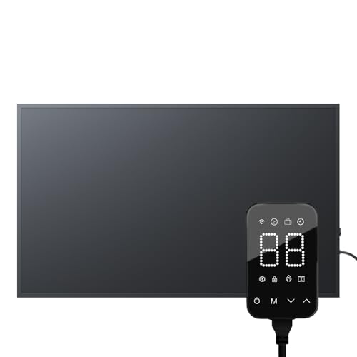BR Bringer Infrarotheizung 800 Watt mit Steck-Thermostat, WIFI und App - Energiesparende Elektroheizung - Deutsche Qualitätsmarke (schwarz) von BR Bringer