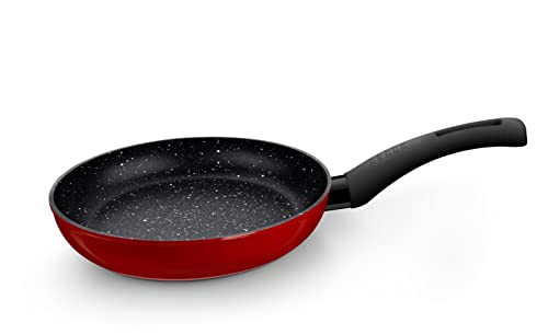 BRA A121564 titan TITANIO NONSTICK-Bratpfanne aus geschmiedetem Aluminium, 26 cm, Antihaftbeschichtung, PFOA-frei, geeignet für alle Herdarten und Induktion, schwarz/rot von BRA