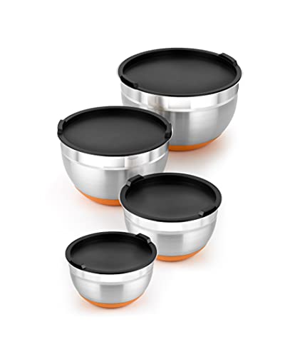 BRA Efficient | Set mit 4 Edelstahlschüsseln (12|16|20|24 cm), 0,4l von BRA