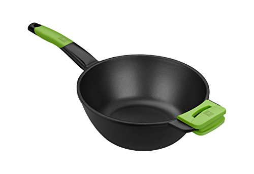 BRA Prior Wok Pfanne mit Antihaft-Beschichtung Teflon Classic, Aluminiumguss, schwarz, 28 cm, 4 von BRA