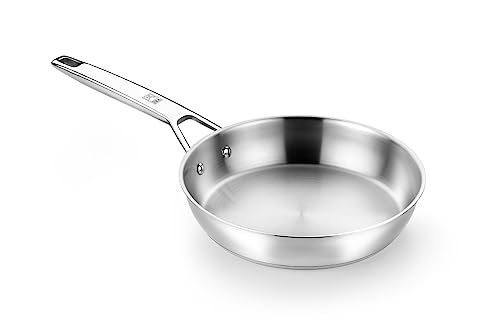 Bra Signature 18/10 Edelstahl-Bratpfanne (28 cm), große Edelstahl-Bratpfanne für Induktionsherde und andere Wärmequellen mit 5,3 mm Dreifach-Diffusorboden. von BRA