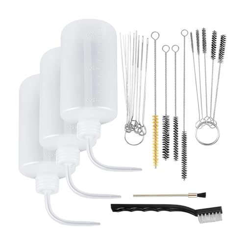 24-teiliges Farbsprühset mit 4 Quetschflaschen und 21 Bürsten für eine lange Nutzungsdauer, Reinigungsset von BRABOSTON