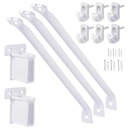 30,5 cm Draht-Regalhalterungen, Set mit 6 Clips und 2 Enden für hohe Leistung in Schlafzimmer und Küche, Garage 30,5 cm Draht-Regalhalterungen, Set mit 6 Clips und 2 Enden für hohe Leistung in Schlafzimmer und Küche, Garage von BRABOSTON