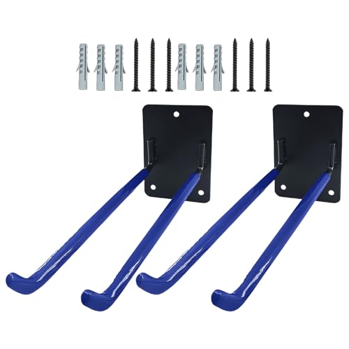 BRABOSTON 2 Sets Wandmontierte Garagen-Werkzeug-Kleiderbügel, strapazierfähig, 25,4 cm, beschichtetes Eisen, Organizer-Haken für Kinderwagen, Leitern, Reifen, PVC-beschichtete Garagenhaken von BRABOSTON