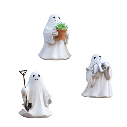 BRABOSTON Geisterstatue für den Garten, Halloween-Heimdekoration, Harz, Miniatur-Figur für Garten, Topfpflanze und Schreibtisch, Halloween, Sammlerstück, Kunststück, 3 Stück BRABOSTON Geisterstatue für den Garten, Halloween-Heimdekoration, Harz, Miniatur-Figur für Garten, Topfpflanze und Schreibtisch, Halloween, Sammlerstück, Kunststück, 3 Stück von BRABOSTON
