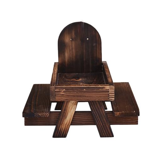 Dekorativer Futterspender für den Hinterhof, Holz-Futterstation mit optionalem Regenschirm für den Innen- und Außenbereich, für kleine Haustiere, Eichhörnchen, Futterstation mit Regenschirm von BRABOSTON