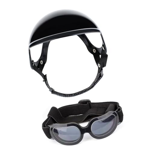 Hundebrille, Hut, Welpen-Helme, Motorrad-Sonnenschutz, verstellbar, Haustier, verstellbare Hundebrille, Helme, ABS, M von BRABOSTON