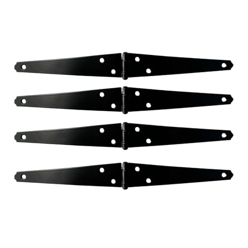 Robuste Türscharniere, dekoratives Gurtscharnier, Hardware, schwarz, Schuppentor mit Schrauben, strapazierfähig von BRABOSTON