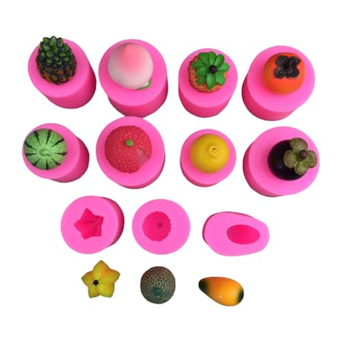 Set mit 11 lebensmittelechten Silikonformen in Obstform für Kuchendekoration, Eiswürfelform, Dessert-Herstellung, einfaches Herauslösen, Silikon, Gelee-Formen von BRABOSTON