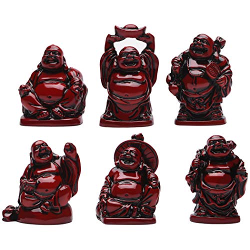 BRABUD Feng Shui BS001 Statue, lachender Buddha, 5,1 cm, Kunstharz, Rot, 6 Stück BRABUD Feng Shui BS001 Statue, lachender Buddha, 5,1 cm, Kunstharz, Rot, 6 Stück von BRABUD
