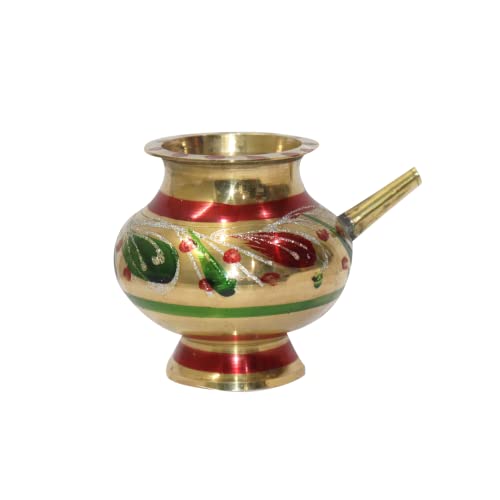 BRACOP Indischer Kupfertopf Hindu-Puja Trinkgeschirr Wassertopf Messing Kalash Kupfer Tumbler Karwa Chauth Messing Lota Gebet Puja Topf Tempel Dekoration Wasserkrug Moscow Mule Tasse Set von BRACOP