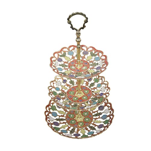 BRACOP Obstschale Modern Golden Obstkorb Metall Dekoschale Obstteller Indische Metallschale Aufsatz Obstschale Für Snack Cupcakes Gemüse Obst Aufbewahrungskorb Tischdekoration von BRACOP
