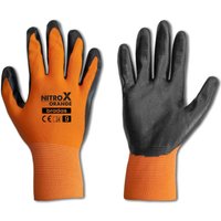 Arbeitshandschuhe Nitril orange Beschichtung versch. Größen 8 von BRADAS