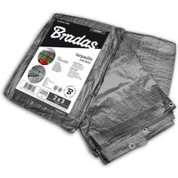 Bradas - Verstärkte Gewebe-Schutzplane 200 g/m² 8x12 m - Grau von BRADAS