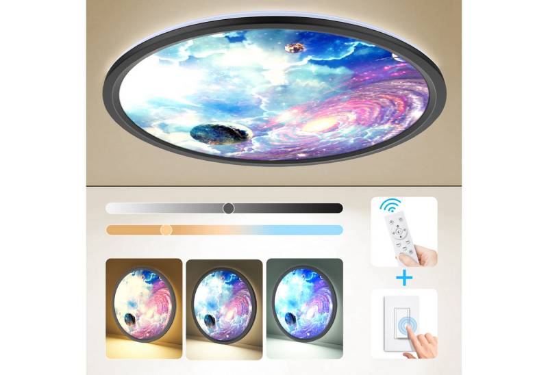 BRAIDOL Deckenleuchten Led Deckenlampe Ultra Dünn Rund Lampen Ø29cm, Dimmbar Deckenleuchte, LED fest integriert, Die schön gemusterten Design Deckenleuchte, 3000K~6500K, Modern Runde Lampe mit Fernbedienung,24W, H2.8cm Ultra Dünn Rund Lampen, für Kinderzimmer Wohnzimmer Flur Balkon BRAIDOL Deckenleuchten Led Deckenlampe Ultra Dünn Rund Lampen Ø29cm, Dimmbar Deckenleuchte, LED fest integriert, Die schön gemusterten Design Deckenleuchte, 3000K~6500K, Modern Runde Lampe mit Fernbedienung,24W, H2.8cm Ultra Dünn Rund Lampen, für Kinderzimmer Wohnzimmer Flur Balkon von BRAIDOL