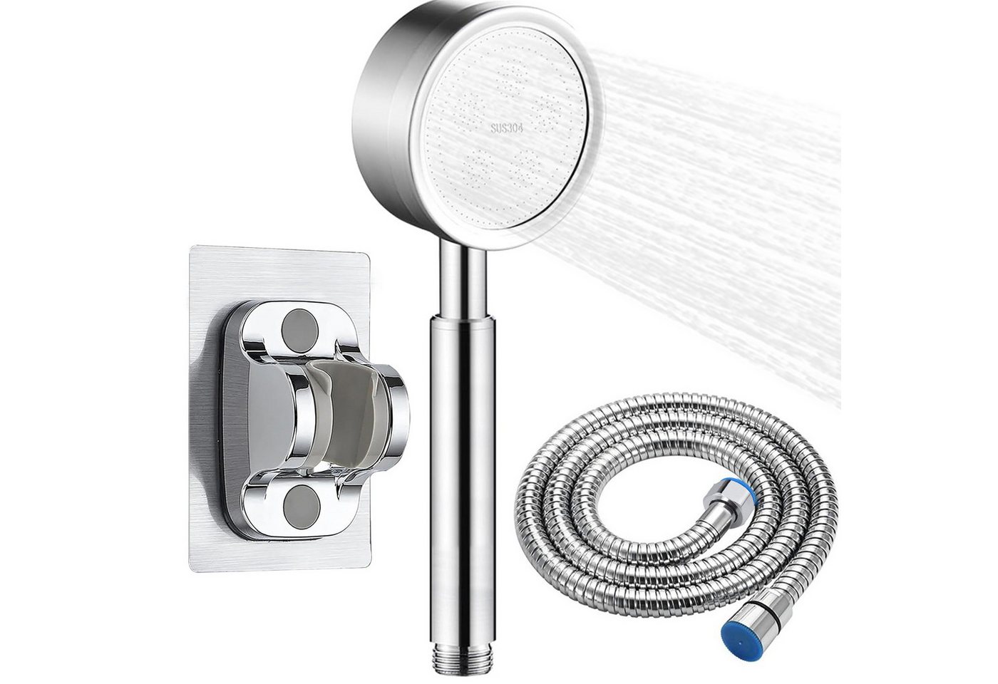 BRAIDOL Handbrause Handbrause Wasserfall, Handbrause Duschkopf mit Schlauch, (abnehmbarer Duschkopf, Komplett Set, 1-tlg. mit 1.5m Schlauch), mit einer winkelverstellbare Duschkopfhalterung von BRAIDOL