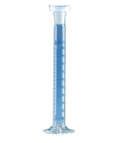 Mischzylinder, BLAUBRAND, Klasse A, DE-M gekennz. 50 ml: 1 ml, Boro 3.3, NS 19/26-PP-St. von BRAND