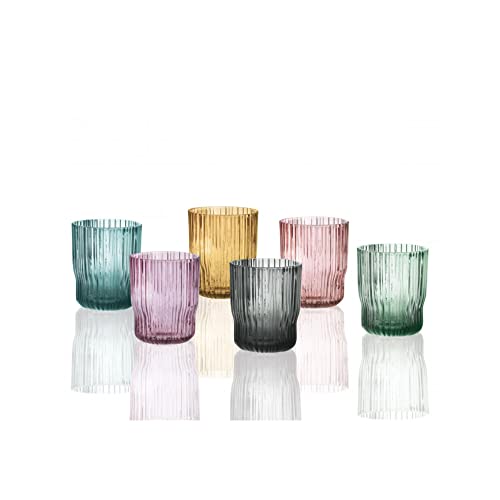 BRANDANI - Plisse Set 6 Stück Glas farbig sortiert 250 ml 51067 BRANDANI - Plisse Set 6 Stück Glas farbig sortiert 250 ml 51067 von BRANDANI