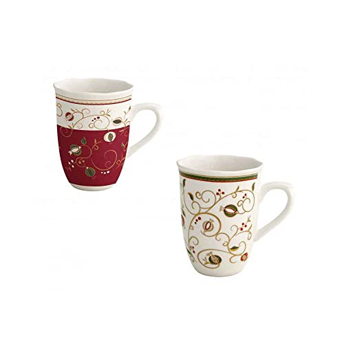 BRANDANI Set mit 2 Tassen (Mug) aus Porzellan, Kollektion Zeit von Festa Art. 53272 von BRANDANI