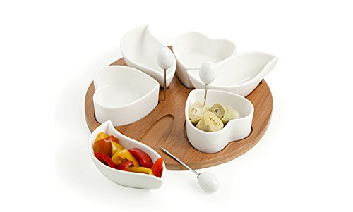 BRANDANI mit weißem Porzellan Hors D 'Oeuvre Schale, mit Ständer, Multicolor, One Size von BRANDANI