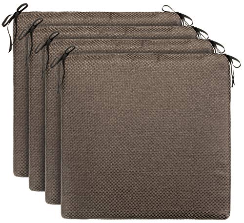 Brandsseller - Stuhlkissen - Auflagen Outdoor/Indoor - Flechtmuster ca. 38x38x3 cm Braun 4er-Set von Brandsseller