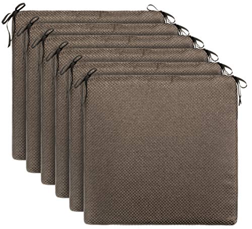 Brandsseller - Stuhlkissen - Auflagen Outdoor/Indoor - Flechtmuster ca. 38x38x3 cm Braun 6er-Set von Brandsseller