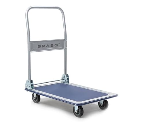 BRASQ, Transportwagen klappbar, maximalen Tragkraft von 150 kg, Rahmen und Ladefläche Stahl, robust, Plattformwagen mit beweglichen Reifen von BRASQ