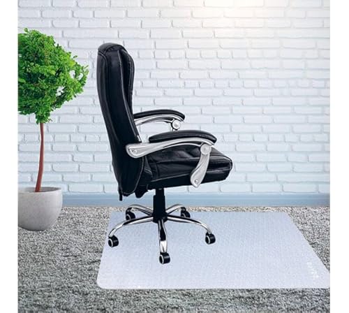 BRASQ Bodenschutzmatte CM400+,120x150 cm (L X B), geeignet für weiche Böden, Transparente Schreibtischstuhlunterlage für Büro oder Zuhause von BRASQ