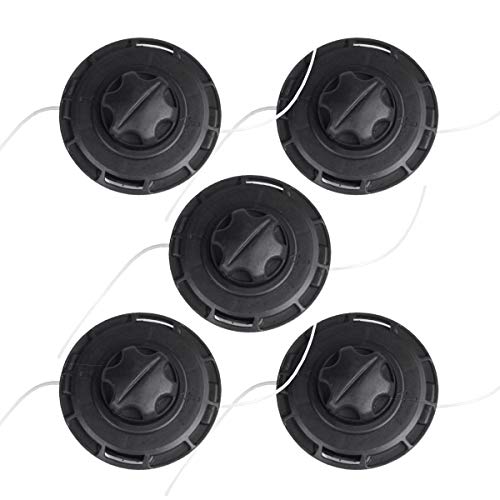 BRAST® 5x Fadenspule mit Aufrollfunktion für M10 Gewinde Doppelfadenkopf Tippautomatik Motorsense Rasentrimmer Multitool von BRAST