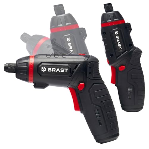 BRAST® Akkuschrauber Akku Bohrschrauber | 4,0V / 2Ah Li-Ion | 54 Chrom-Vanadium-Bits | schwenkbarer Kopf | USB-C Ladekabel | integrierter Akku & Überlastschutz | LED-Arbeitslicht + Taschenlampe von BRAST