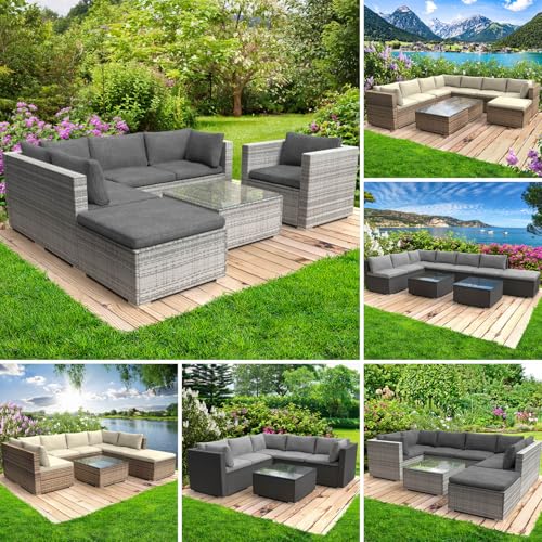 BRAST® Gartenmöbel Lounge Set | 4-5 Personen viele Modelle & Farben | inkl. extra Dicke Kissen | TÜV geprüft | Outdoor Loungemöbel Sitzgruppe Essgruppe Garnitur | Cosy Braun von BRAST