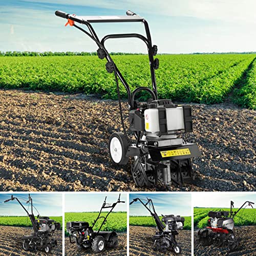BRAST Motorhacke Gartenfräse Benzin | 1,9kW(2,6PS)-5,15kW(7PS) | 25-85cm Arbeitsbreite | 6 Modelle | Stahlrahmen Transportrad & kabellos | für kleine bis sehr große Grundstücke | BRB-AF-2500 von BRAST