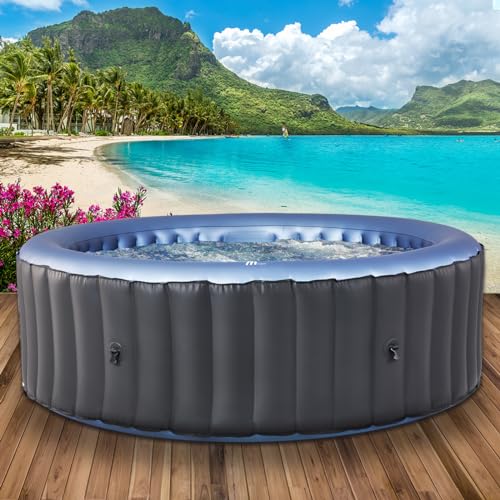 BRAST® Whirlpool aufblasbar MSpa Bergen für 4-8 Personen | viele Größen Ø180-224cm | In- Outdoor Pool | Ganzjähriger Einsatz | bis zu 144 Massagedüsen | Stromsparend inkl. Energiespar-Timer | Bergen 4 von BRAST