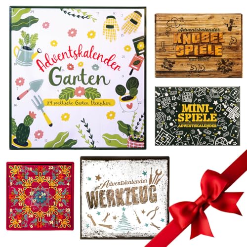 BRAST | Adventskalender | 5 Varianten zur Auswahl | 24-tlg | Knobel & Mini-Spiele Duftkerzen Werkzeug-Set oder Garten-Utensilien | hochwertig | für die ganze Familie | Werkzeug-Set von BRAST