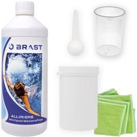 BRAST All in One Wasserpflege Set 5tlg für Pool-Anfänger mit ausführlicher Deutscher Anleitung Made in Europa von BRAST