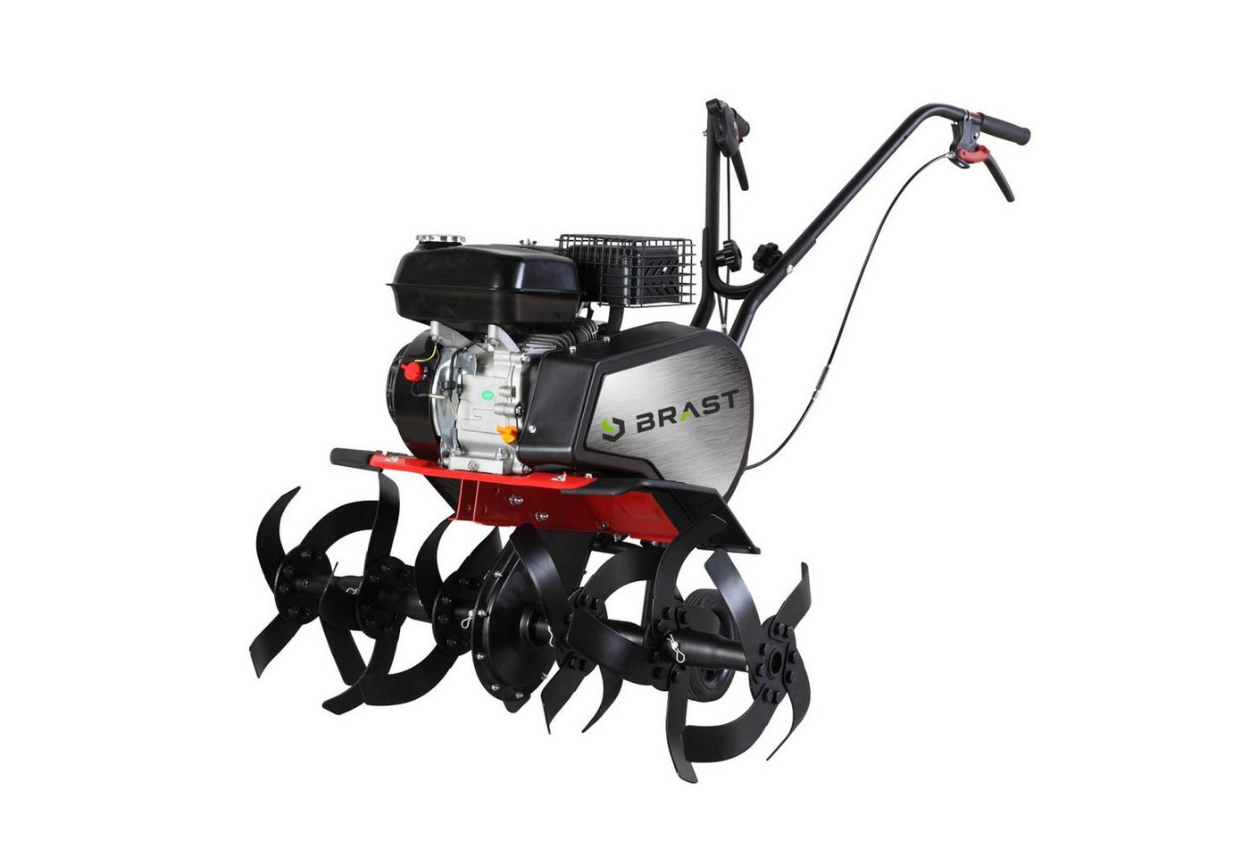 BRAST Benzinmotorhacke Gartenfräse 5,15kW(7PS), Luftgekühlter 4 Takt OHV-Motor, 3 Arbeitsbreiten: 33cm, 62cm und 85cm von BRAST