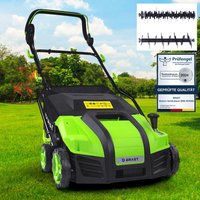 BRAST Elektro Vertikutierer 2000 Watt 40cm Arbeitsbreite großer Fangkorb für für Rasenflächen bis 1000m² von BRAST