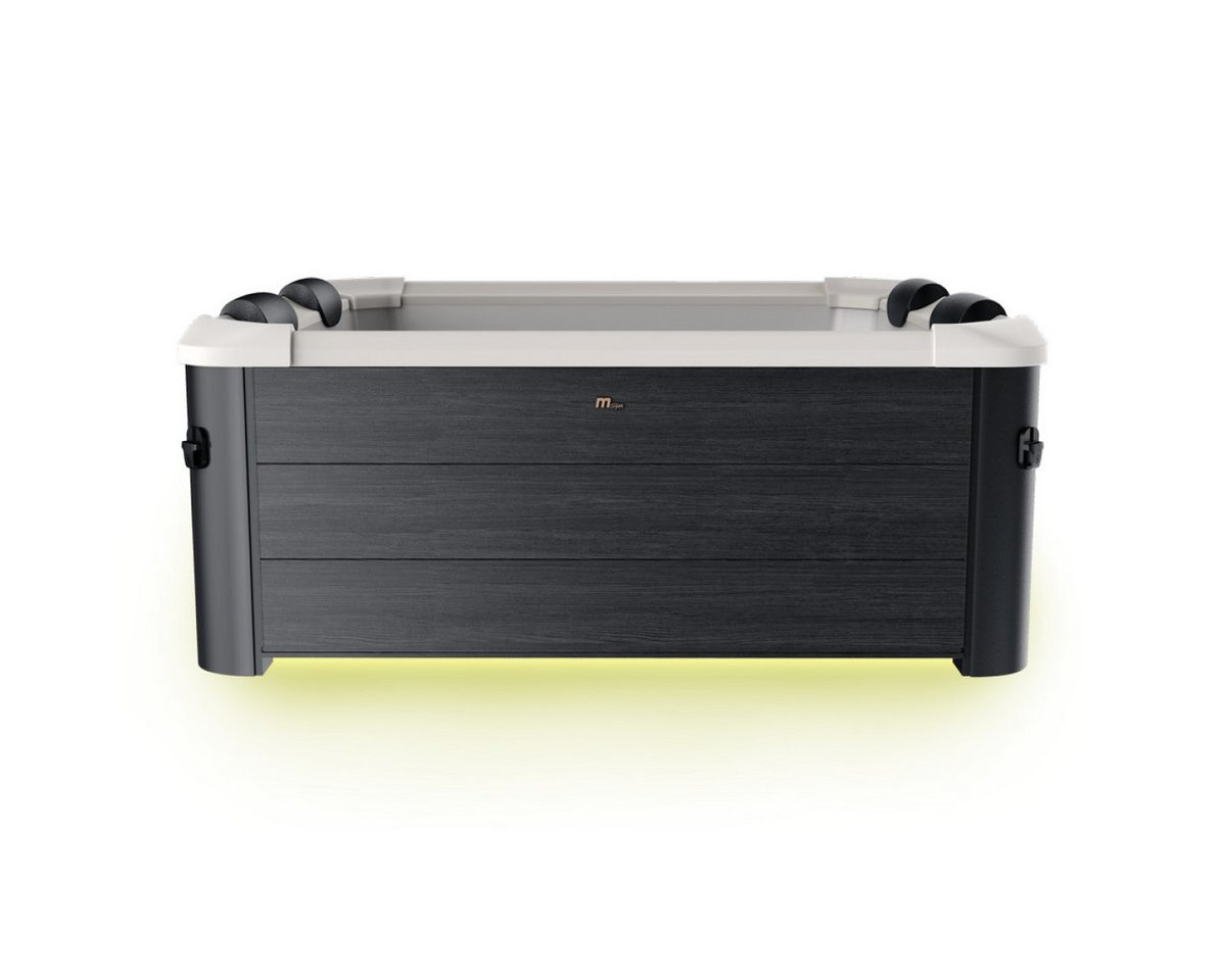 BRAST Whirlpool MSpa Oslo Plus XXL mit Fester Außenwand, LED-Beleuchtung 20 Farben, (für 6 Personen, 180x180x65cm, 140 Massagedüsen), Ganzjähriger Einsatz Winterfest, In & Outdoor Pool von BRAST