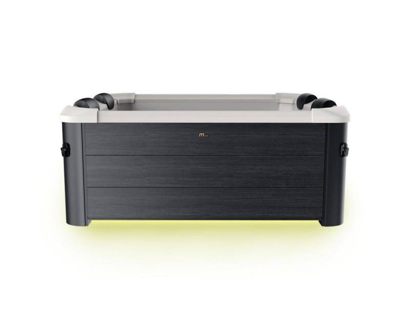 BRAST Whirlpool MSpa Oslo Plus XXL mit Fester Außenwand, LED-Beleuchtung 20 Farben, (für 6 Personen, 180x180x65cm, 140 Massagedüsen), Ganzjähriger Einsatz Winterfest, In & Outdoor Pool von BRAST