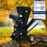 Benzin Häcksler Gartenhäcksler 11kW (15PS) 420ccm Deichsel 22 Messer extra große Räder Schredder Motor-Häcksler - Brast von BRAST