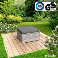 Brast - Poly-Rattan Gartenmöbel Lounge Set Hocker Grau von BRAST