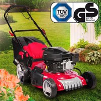 Benzin Rasenmäher mit Antrieb 3,5kW (4,76PS) 46cm Schnittbreite tüv 4 Takt ohv Motor 30-80mm Schnitthöhe 60L Fangkorb Stahlgehäuse - Brast von BRAST