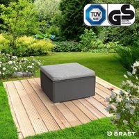 Poly-Rattan Gartenmöbel Lounge Set Hocker Schwarz - Brast von BRAST