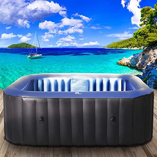 Whirlpool aufblasbar BRAST MSpa Tekapo für 4 Personen 158x158cm In-Outdoor Pool 108 Massagedüsen Energiespar-Timer Heizung Aufblasfunktion per Knopfdruck Bubble Spa Wellness Massage von BRAST
