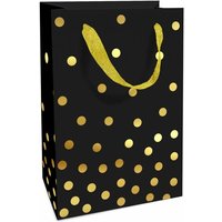 Braun & Company Geschenktragetasche Golden Dots schwarz 11 x 16 x 5 cm Geschenktragetasche Weihnachten von BRAUN & COMPANY