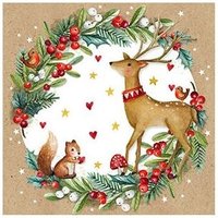 Braun & Company Servietten Atelier Tiere im Kranz 33 x 33 cm - 20er Pack Servietten von BRAUN & COMPANY