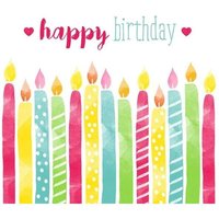 Braun & Company Servietten Motiv Birthday Candles 33 x 33 cm - 20er Pack Partydekoration von BRAUN & COMPANY