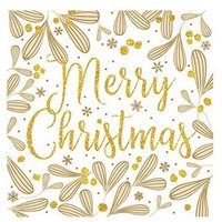 Braun & Company Servietten Sparkl.Mistletoes weiß 33 x 33 cm - 20er Pack Servietten von BRAUN & COMPANY