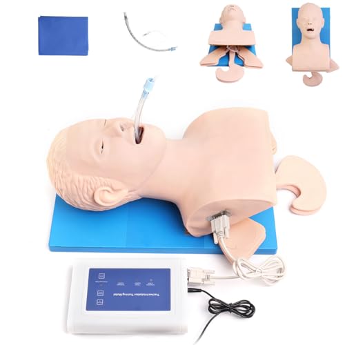 BRAVECOW 110V-220V Intubationstraining Simulator，Atemwegsmanagement Intubationskopf, Erwachsene Intubation Manikin,Atemwegsmanagementtrainer für Studien- und Lehrmodell von BRAVECOW