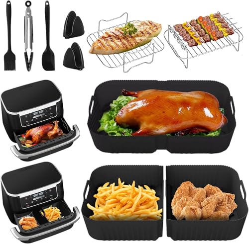 BRAVECOW Heißluftfritteuse Zubehör für Ninja Foodi Flexdrawer AF500EU 10.4 L,1x10,4L &2x5.2L Silikonform für Ninja heißluftfritteuse AF500DE,Air Fryer Silikonmatte Mit Weiteres Ninja Airfryer Zubehör BRAVECOW Heißluftfritteuse Zubehör für Ninja Foodi Flexdrawer AF500EU 10.4 L,1x10,4L &2x5.2L Silikonform für Ninja heißluftfritteuse AF500DE,Air Fryer Silikonmatte Mit Weiteres Ninja Airfryer Zubehör von BRAVECOW